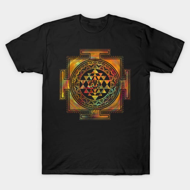 Colorful Sri Yantra  / Sri Chakra T-Shirt by Nartissima